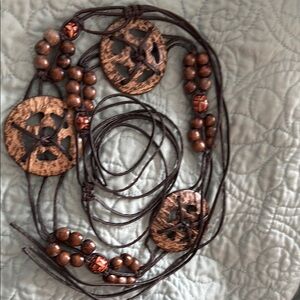 Brown Metallic Spiral Belt with Organic Design